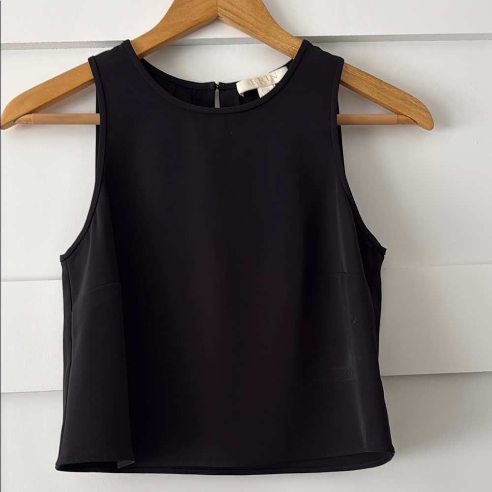Anthropologie - Erin Fetherston Crepe Crop Top - Black 0